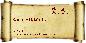 Kara Viktória névjegykártya